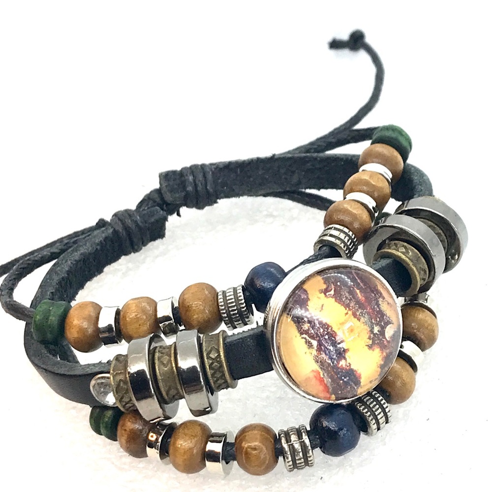 Bracelet leather Sport & Handmade 20mm snap SB20